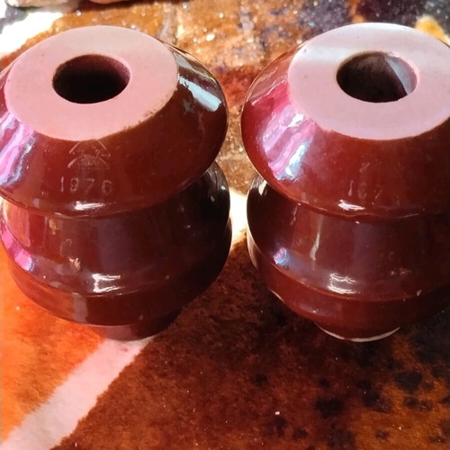 Porcelain insulators used, set of 3, vintage SEK & DEI