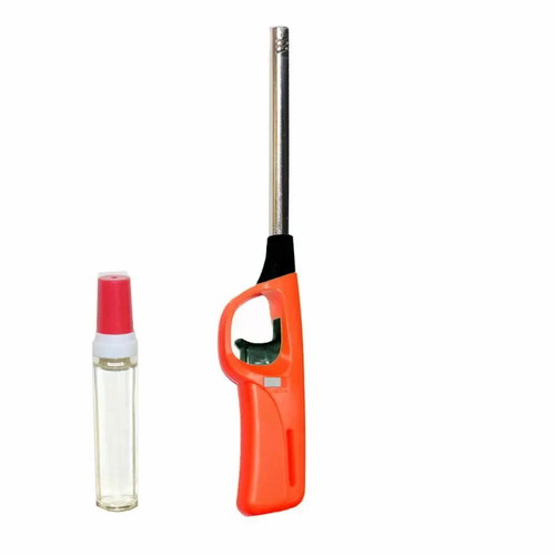 Orange gas lighter new with free refill liquid
