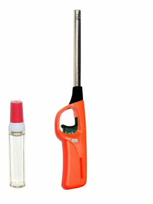 Orange gas lighter new with free refill liquid