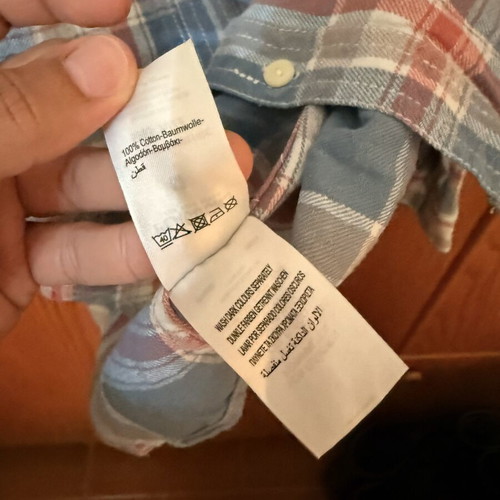 Peacocks Men’s Plaid Flannel Shirt Size M New Blue Red Beige