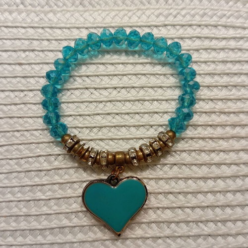 Women's bracelet like new, turquoise with elastic base