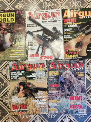 Airgun World magazine collection, 5 vintage issues 1985 & 2001