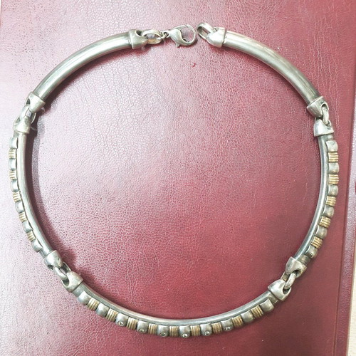 Silver 925 with 14K gold necklace used