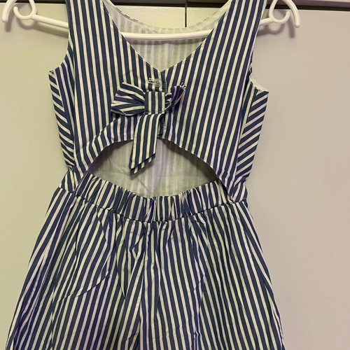 Girls' jumpsuit shorts size 6 like new, navy