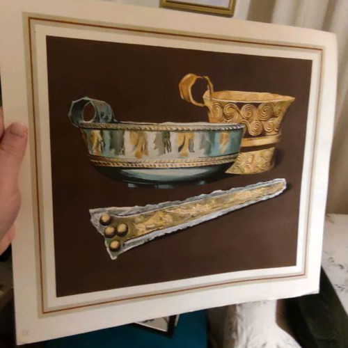 Mycenaean color prints used from frescoes and golden grave goods