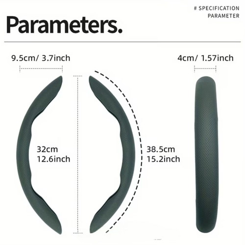 Breathable artificial leather steering wheel cover for Mazda, segmented design