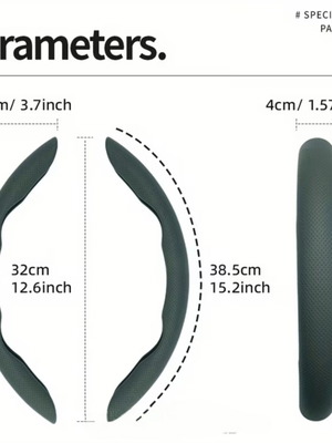 Breathable artificial leather steering wheel cover for Mazda, segmented design