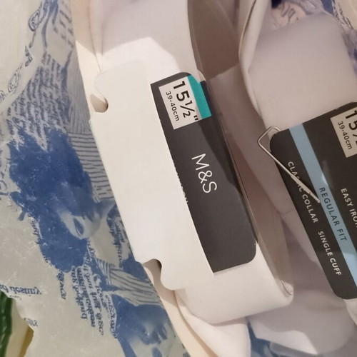 Marks & Spencer white men's summer shirts pack of 7 new, size L
