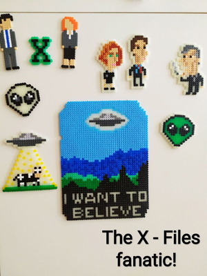 Χειροποίητο πόστερ The X Files I Want To Believe με χάντρες