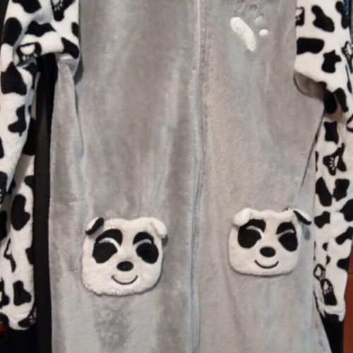 Fleece robe gray like new, size L