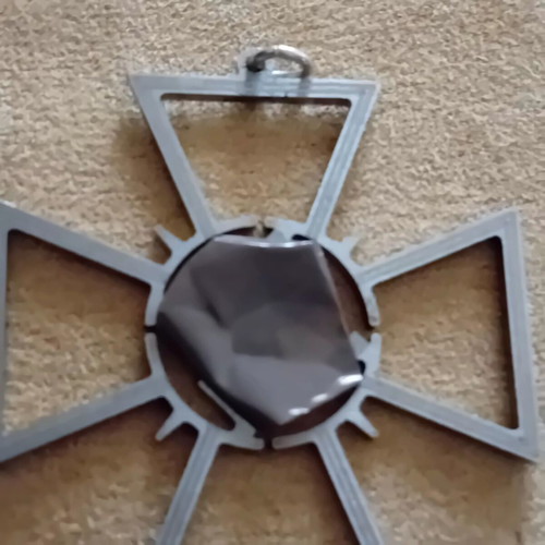 Large German Cross pendant made of steel used, 5.5cm x 5.5cm