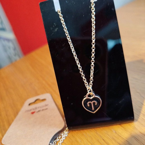 Handmade steel necklace with Aries zodiac new