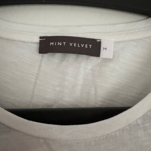 White T-shirt new with star print on sleeve, size M