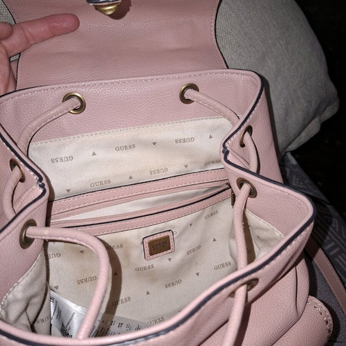 Guess pink backpack like new with metal details