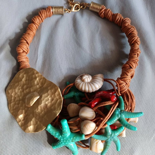 Necklace with starfish and shells new