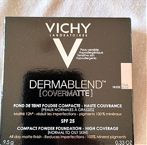 Vichy Dermablend Covermate Powder Foundation Nude 25 9,5gr. 2 τεμάχια