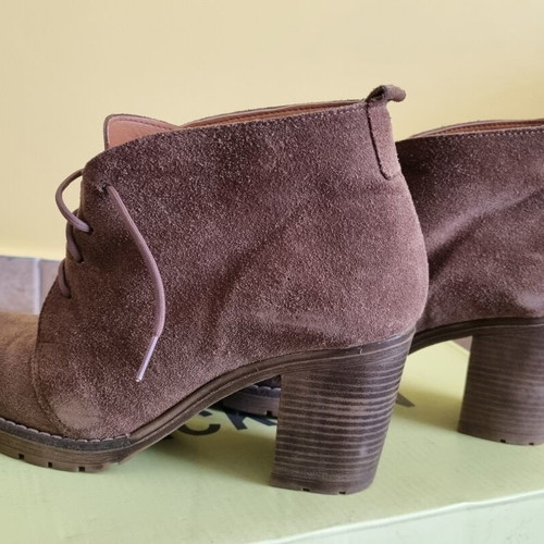 Brown suede women's ankle boots size 36