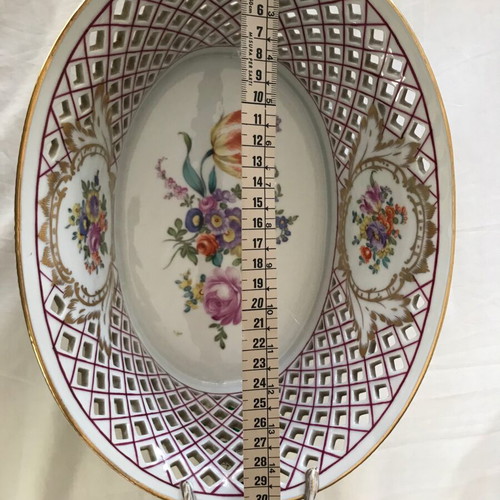Royal Vienna porcelain basket used, hand-painted