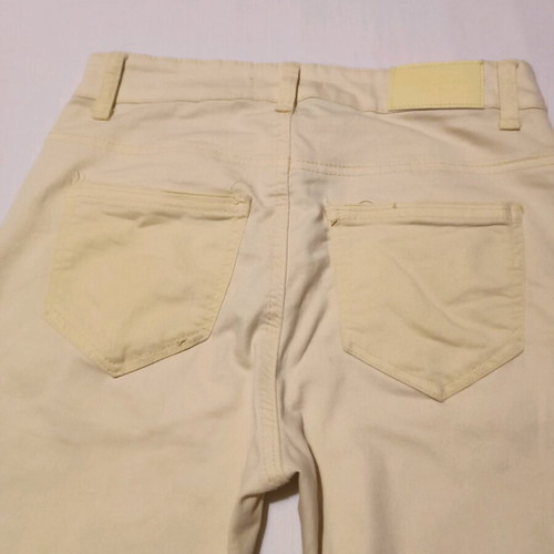Yellow five-pocket elastic pants like new, size S