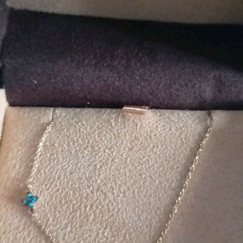 Gold necklace with eye and cross pendant new