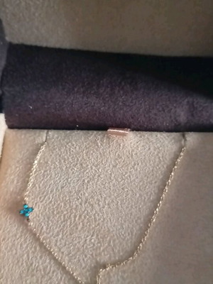 Gold necklace with eye and cross pendant new