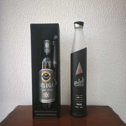 Premium vodka collectible set Beluga Gold Line and Stoli Elite Night Edition like new
