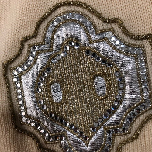 Ollomali cardigan with unique embroidery like new, beige