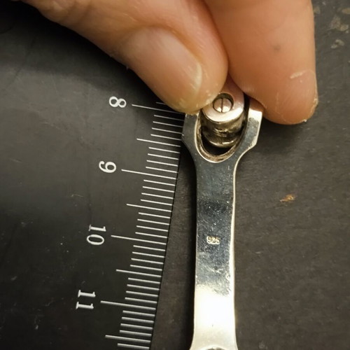 Silver 925 bracelet with rubber, like new, 18.5 cm