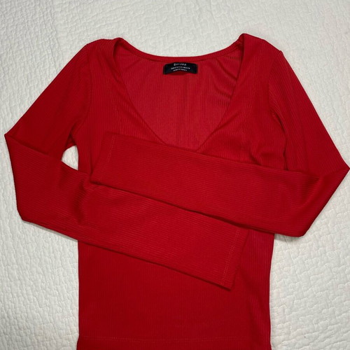 Bershka women's blouse red XS like new