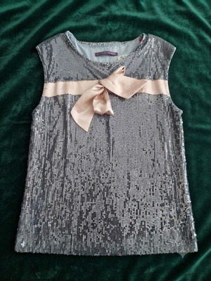Fornarina dress with sequins and bow, new, sleeveless