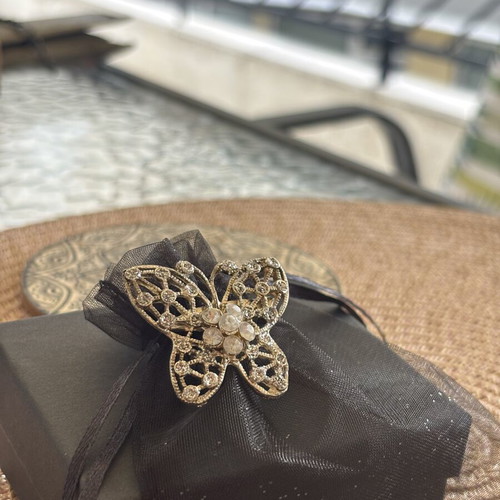 Butterfly brooch used, silver elegant women's pin
