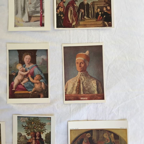 Set of 15 vintage postcards from the National Gallery London new
