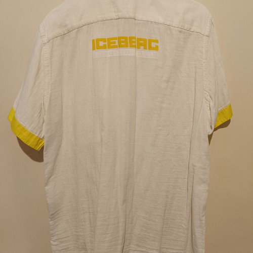 Iceberg Jeans short-sleeve shirt size L white with yellow details like new