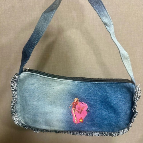 Girls Shoulder Handbag New with Barbie Design Blue