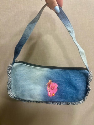 Girls Shoulder Handbag New with Barbie Design Blue