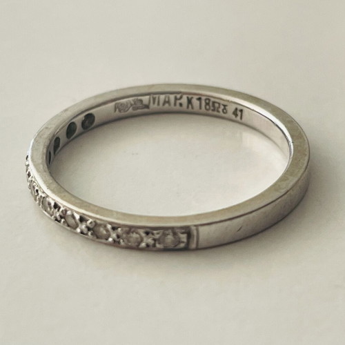 Marathianakis White Gold Ring 18K with 11 Genuine Diamonds 0.11ct Like New
