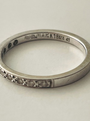 Marathianakis White Gold Ring 18K with 11 Genuine Diamonds 0.11ct Like New