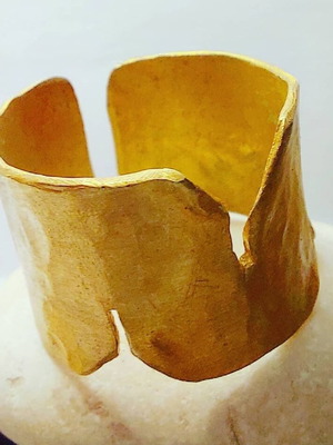 Handmade gold-plated archaic ring