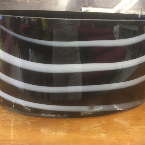 Oval glass vase new, quite heavy, hand-blown