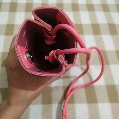 Pink crossbody bag new, leather with weave and magnetic clasp