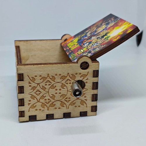Dragon Ball Super music box like new, wooden with anime characters