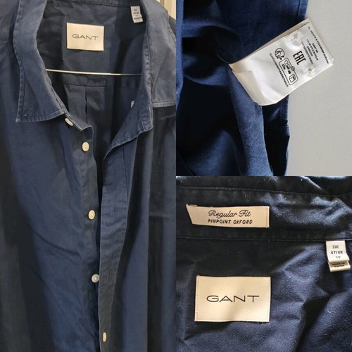 GANT Men's Pinpoint Oxford Shirt Used Blue 3XL Regular Fit