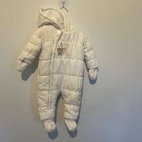 Baby jumpsuit like new, white, 3-6 months