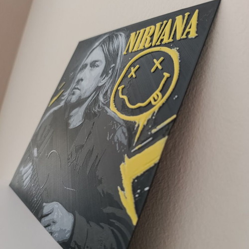 Nirvana Kurt Cobain 3D Printed Wall Art new