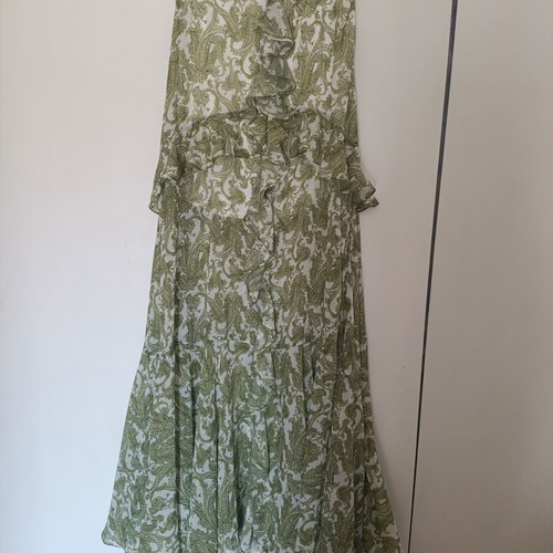 Maxi skirt Vassia Kostara used, size medium, white and green