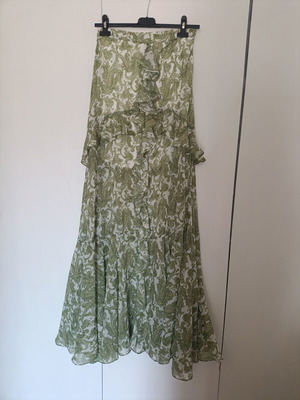 Maxi skirt Vassia Kostara used, size medium, white and green