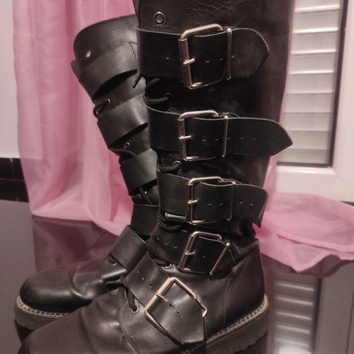 Leather boots used size 43, alternative gothic punk with buckles