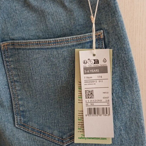 Benetton Kids' Jeans new, size 116 cm, blue