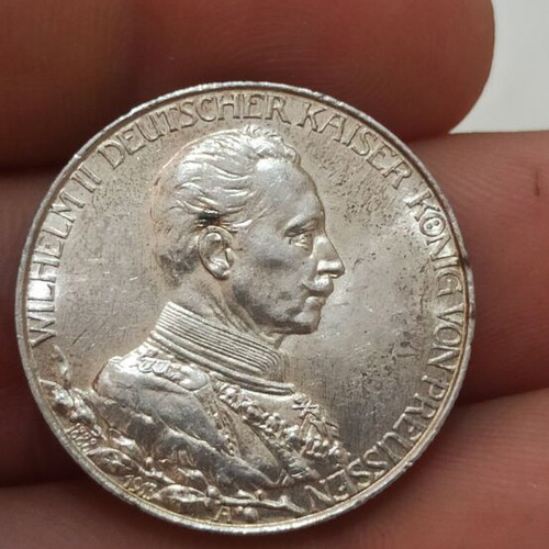 Prussia 2 Mark 1913 silver coin, uncirculated