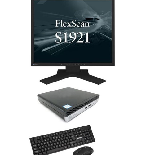 HP 400 G3 Mini PC with 19" Monitor and Keyboard-Mouse Set i5-7500T 8GB RAM 256GB SSD W10Pro like new
